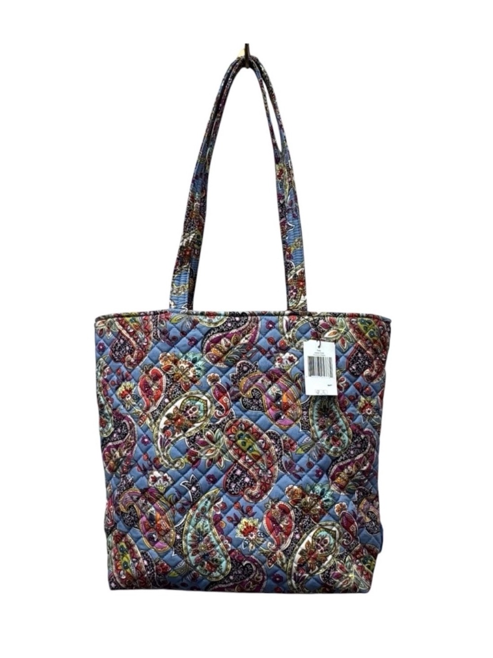 NWT Vera Bradley Cotton Tote Bag Provence Paisley Blue Quilted Retired No-Zip